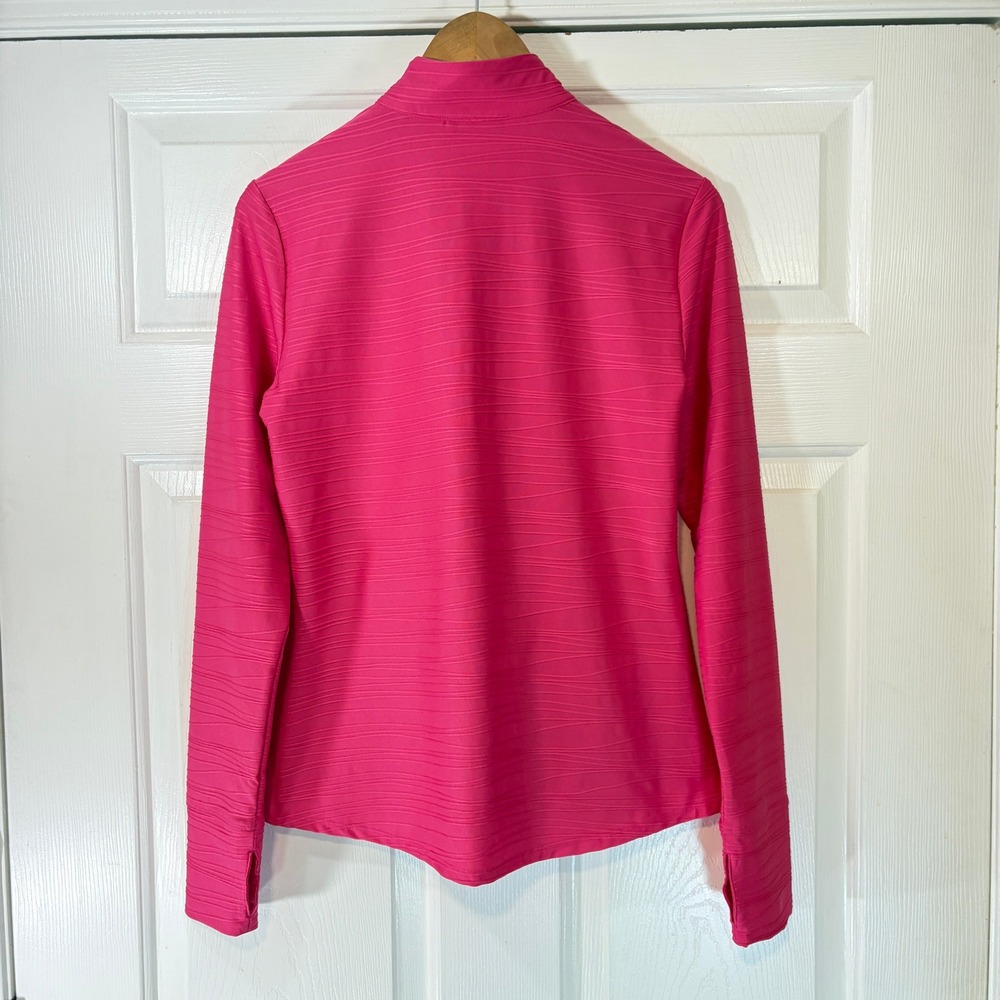 Tommy Bahama Golf & Tennis Womens Pink Textured Quarter Zip Pullover Jacket S - Picture 6 of 7